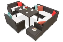 Technorattan-Garnitur mit Ecksofa Nebraska Comida 9 braun Bica
