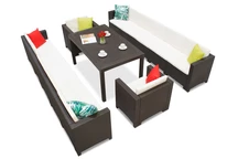Technorattan-Möbelgarnitur mit zwei großen Sofas Colorado Apetito Max 12 Sofas, braun Bica