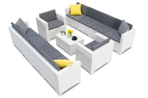 Technorattan-Möbelgarnitur mit zwei großen Sofas Colorado Coffee Max 10
