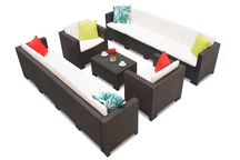Technorattan-Möbelgarnitur mit zwei großen Sofas Colorado Coffee Max 10-Sofas, braun Bica