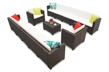 Technorattan-Möbelgarnitur mit zwei großen Sofas, braun Bica