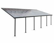 Terrassenüberdachung aus Polycarbonat Feria Palram - Canopia 3 x 9,71 m grau