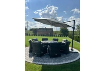 Grauer Sonnenschirm Siena 3,5m Garden Point