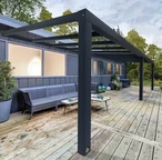 Aluminium-Terrassenüberdachung Stockholm Palram 3,4 x 7,4 m, grau
