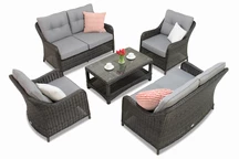 Exklusives Möbelset aus Polyrattan Toledo Coffee 6 Anthrazit Garden Point