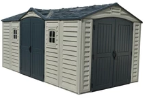 Gartenhaus aus Kunststoff Duramax Apex Pro Plus 15 x 8 grau