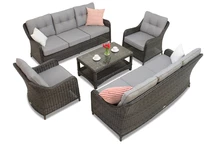 Komlpet aus luxuriösem Polyrattan Möbel Toledo Coffee 8 Anthrazit Garden Point