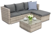 Rattan Gartenmöbel Set Roma Corner 4 Garden Point grau