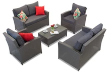 Rattanmöbel Parma Coffee 6 Anthrazit Garden Point