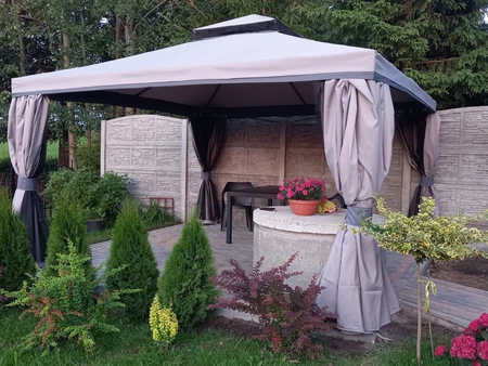 Valencia großer Gartenpavillon 4 x 4 m grau Garden Point