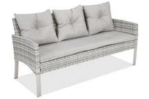 3-Sitzer Rattansofa Bari Garden Point hellgrau