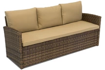 3er-Sofa aus Rattan Monaco Garden Point, braun