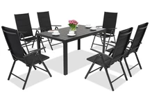 Aluminium Polywood Gartenmöbel Verona für 6 Personen Garden Point schwarz