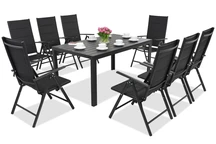 Aluminium Polywood Gartenmöbel Verona für 8 Personen Garden Point schwarz