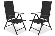 Aluminium-Stuhlgarnitur Verona Wood - 2 Stück schwarz