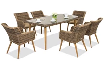 Cordoba Rattan Gartenmöbel für 6 Personen Garden Point braun