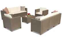Couchgarnitur für den Garten aus Technorattan Colorado Coffee 8 Cappuccino Bica