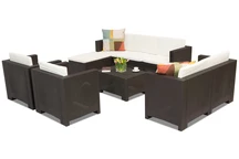 Couchtischgarnitur aus Technorattan Colorado Relax Corner 8 braun Bica