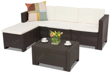 Couchtischgarnitur aus Technorattan Colorado Relax braun Bica