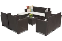 Couchtischgarnitur aus Technorattan Nebraska Relax Corner 8 braun Bica