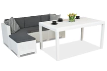 Couchtischmöbelgarnitur aus Technorattan Colorado Relax Corner 4 weiß Bica