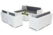 Couchtischmöbelgarnitur aus Technorattan Colorado Relax Corner 8 weiß Bica