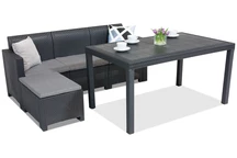 Couchtischmöbelgarnitur aus Technorattan Nebraska Relax Corner 4 Anthrazit Bica