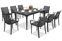 Elegantes Esstischgarnitur für den Garten Oslo / Sophie 8 Anthrazit Bica