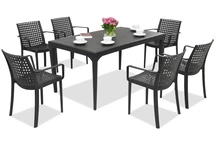 Esstischgarnitur für den Garten Oslo / Sophie 6 Anthrazit Bica
