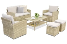 Gartenmöbel Monaco Coffee 4 + 2 Garden Point beige Hocker