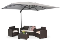 Grauer Sonnenschirm Siena 3x4m Garden Point