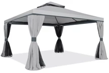 Großer Gartenpavillon Walencja 4 x 4 m grau Garden Point