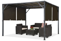 Metall-Terrassenpergola Santorini 3 x 3 m anthrazit-braun Garden Point