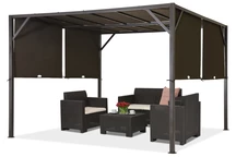 Metall-Terrassenpergola Santorini 3 x 3 m braun Garden Point