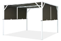 Metall-Terrassenpergola Santorini 3 x 3 m weiß-braun Garden Point