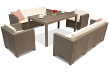 Möbel aus Technorattan cappuccino Colorado Apetito 8 Bica