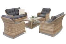Polyrattan Gartenmöbel Toledo Coffee 6 Garden Point Melange