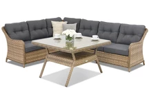 Polyrattan Gartenmöbel Toledo Comida 5 Angular Garden Point Melange