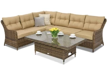 Polyrattan Gartenmöbel Toledo Comida 5 Lift Garden Point braun