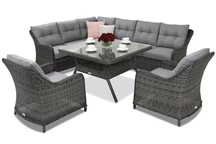 Polyrattan Gartenmöbel Toledo Comida 7 Angular Garden Point anthrazit