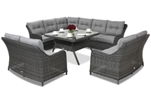 Polyrattan Gartenmöbel Toledo Comida 9 Angular Garden Point anthrazit