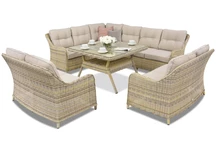 Polyrattan Gartenmöbel Toledo Comida 9 Angular Garden Point beige