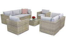 Polyrattan Gartenmöbel Venice Coffee 7 Garden Point grau