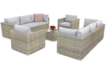 Polyrattan Gartenmöbel Venice Coffee 8 Garden Point grau