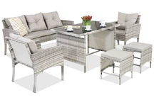 Polyrattan-Set mit Bari Garden Point Sitzkissen