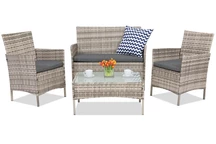 Rattan Gartenmöbel Calabria Premium Garden Point grau