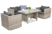 Rattan Gartenmöbel Roma Apetito 4 Garden Point Grau