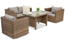 Rattan Gartenmöbel Roma Apetito 4 Garden Point braun