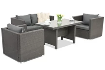 Rattan Gartenmöbel Roma Apetito 4 Garden Point schwarz