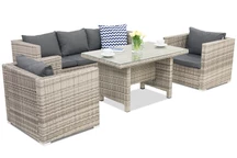 Rattan Gartenmöbel Roma Apetito 5 Garden Point Grau